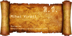 Mihai Virgil névjegykártya